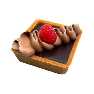 Decadent French tart chocolate with a vanilla eclair twist - a crisp chocolate pastry crust filled with luscious vanilla cream and topped with a rich chocolate ganache. Pierre and Michel your authentic French bakery