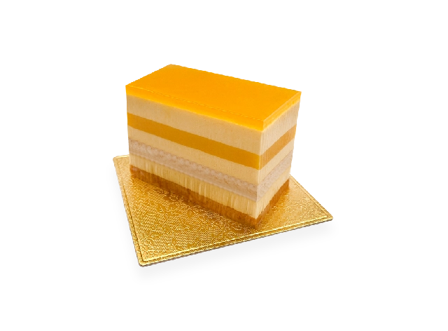 Image of a single serving of French Exotic dessert. Pierre and Michel your authentic French bakery