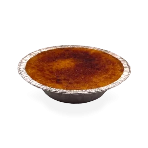 Image of a single serving of French crème brûlée dessert. Pierre and Michel your authentic French bakery