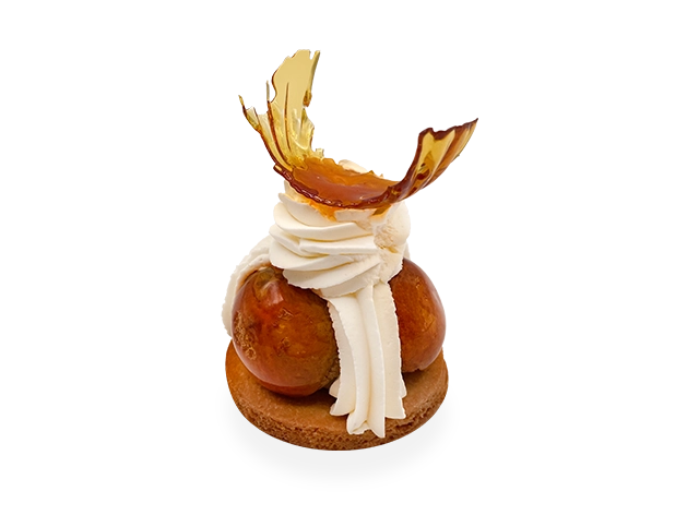 Image of a single serving of French Saint Honoré pastry. Pierre and Michel your authentic French bakery