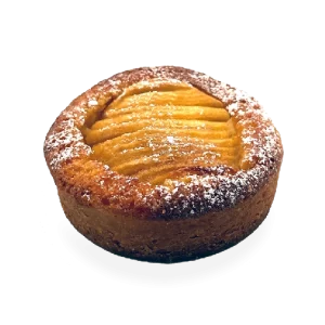 Irresistible French apple tart with a vanilla eclair twist - a flaky pastry crust filled with caramelized apples, topped with a creamy vanilla custard. Pierre and Michel your authentic French bakery