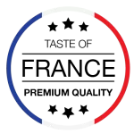 A French icon badge symbolizing quality and the taste of France by Pierre and Michel's Bakery, perfect for weddings.