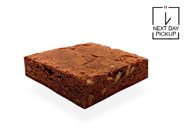 Image of a single French brownie. Pierre and Michel your authentic French bakery