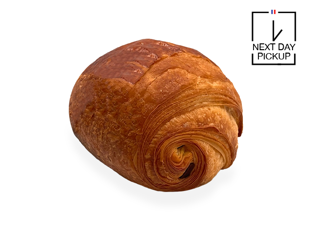 Image of a single French chocolate croissant. Pierre and Michel your authentic French bakery