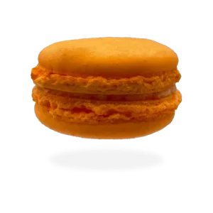 French orange macaron with a zesty orange filling by Pierre and Michel your authentic French bakery.