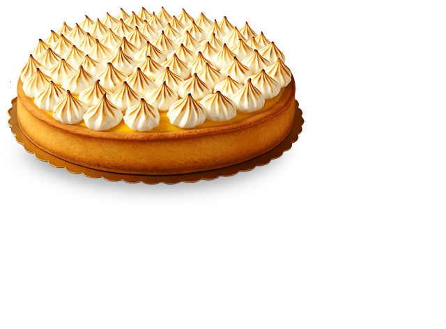 A golden, glossy mango tart with a smooth swirl design and buttery crust, surrounded by autumn leaves and pumpkins in warm Thanksgiving tones.