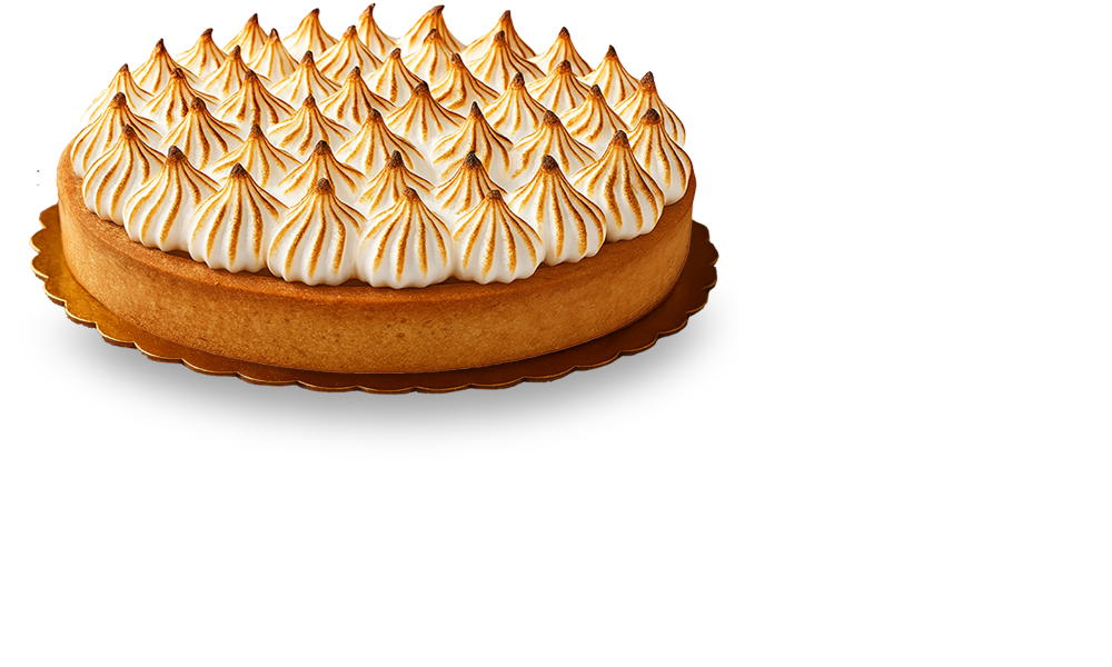 A golden, glossy lemon tart with a smooth swirl design and buttery crust, surrounded by autumn leaves and pumpkins in warm Thanksgiving tones.